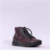 Rieker Laced Ankle Boot With Side Zip - Wine